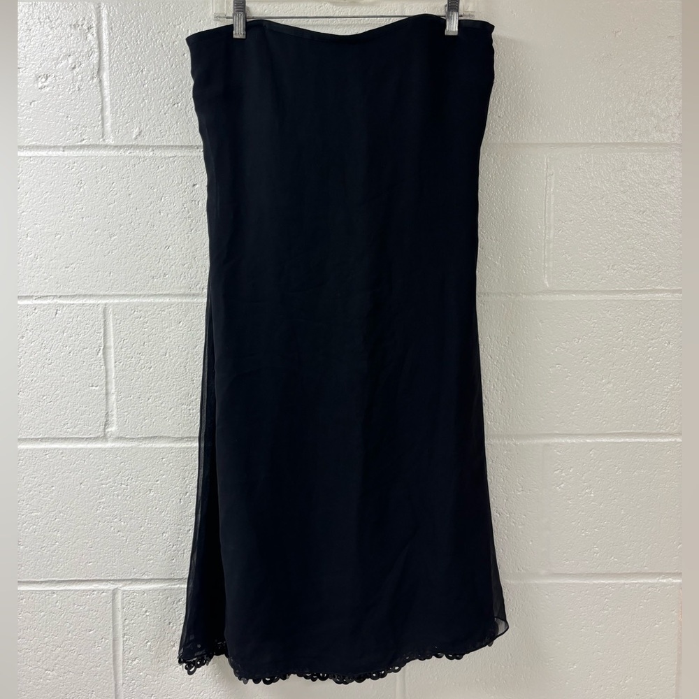 Heidi Weisel New York Black Silk Strapless Dress Size 10